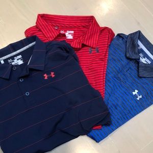 Under Armour Bundle 3 golf shirts and sweater